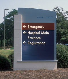 hospital entry sign